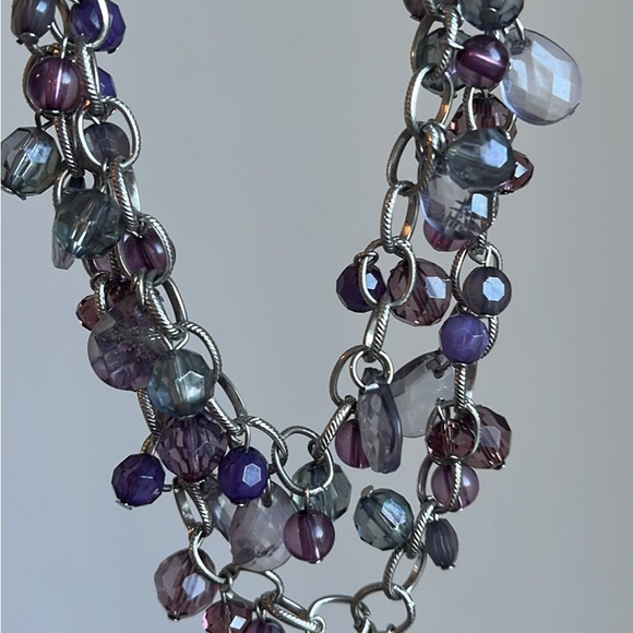 Steinmark necklace with purple crystals for elegant outfit. - Picture 2 of 4